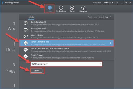 AppBuilder New Project Dialog
