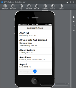 Business Partners Listing Screen