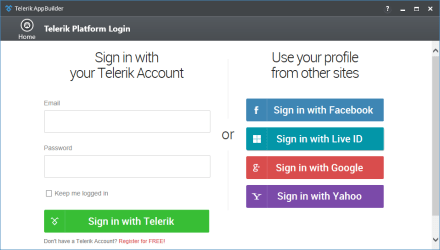 Telerik Platform Credentials