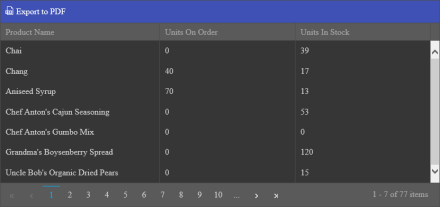 Kendo UI Grid with Export button