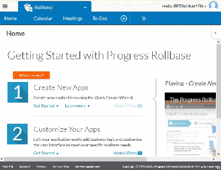 Rollbase Install Application Menu
