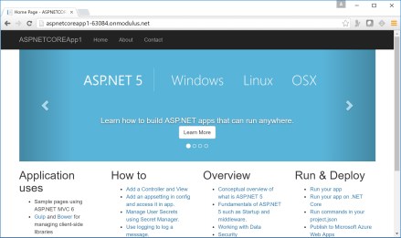 ASP.NET Core App hosted on Modulus